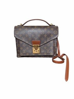 Louis Vuitton Brown Monogram Monceau Top-Handle Handbag + Brown Shoulder Strap